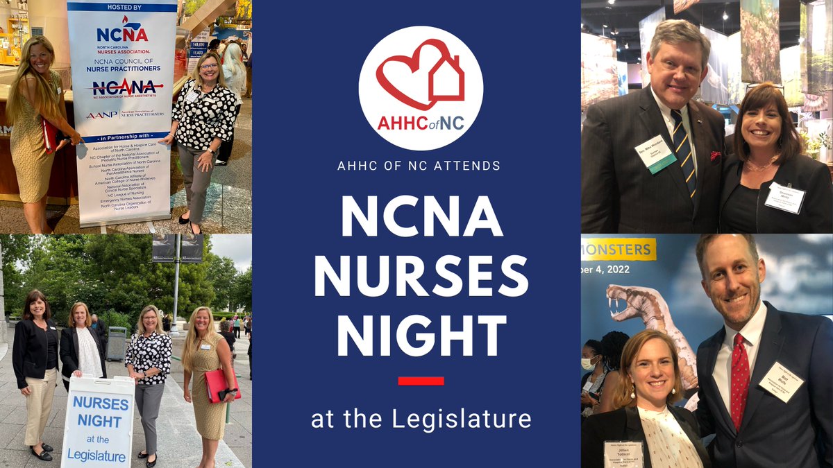 AHHCNC's tweet photo. #AHHC’s three nurses, Kathie Smith, BSN, RN; Shannon Pointer, DNP, RN, CHPN; Shannon Mintz, RN, BSN;  along with #nurses from member agencies, had a wonderful opportunity to talk with #legislators about #homecare, #homehealth and #hospice, and AHHC’s #legislative priorities. https://t.co/CtcgSIPt9a