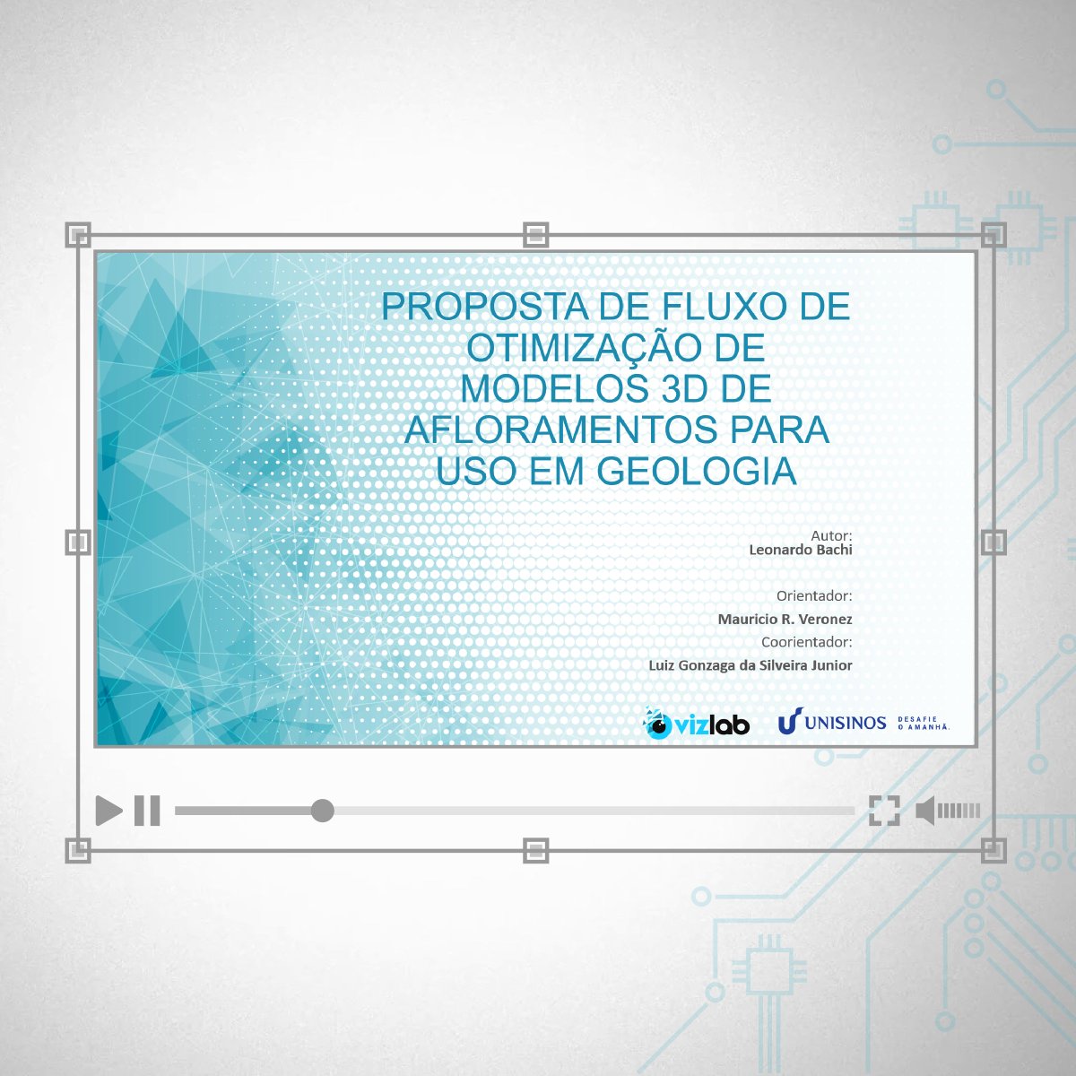 Yesterday our Vizlab member, Leonardo Bachi, presented and it was approved in the master's degree qualifying exam with the dissertation: "Optimization flow of 3D models of outcrops for use in Geology" for the Graduate Program in Applied Computing (PPGCA UNISINOS) at Unisinos.👏