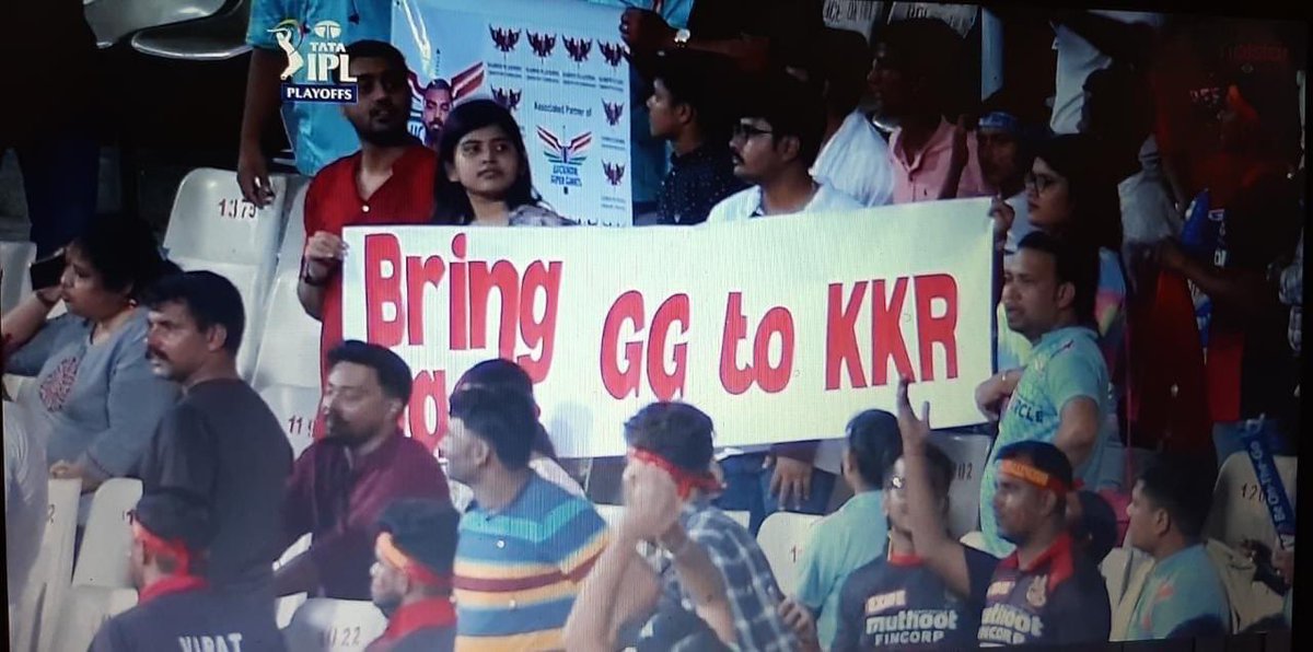 mgaurav1109's tweet photo. So so good to see this🥹 the message crystal clear. 
BRING GG TO KKR. Bring him HOME💜

@KKRiders @GautamGambhir https://t.co/JXuHulrmhn