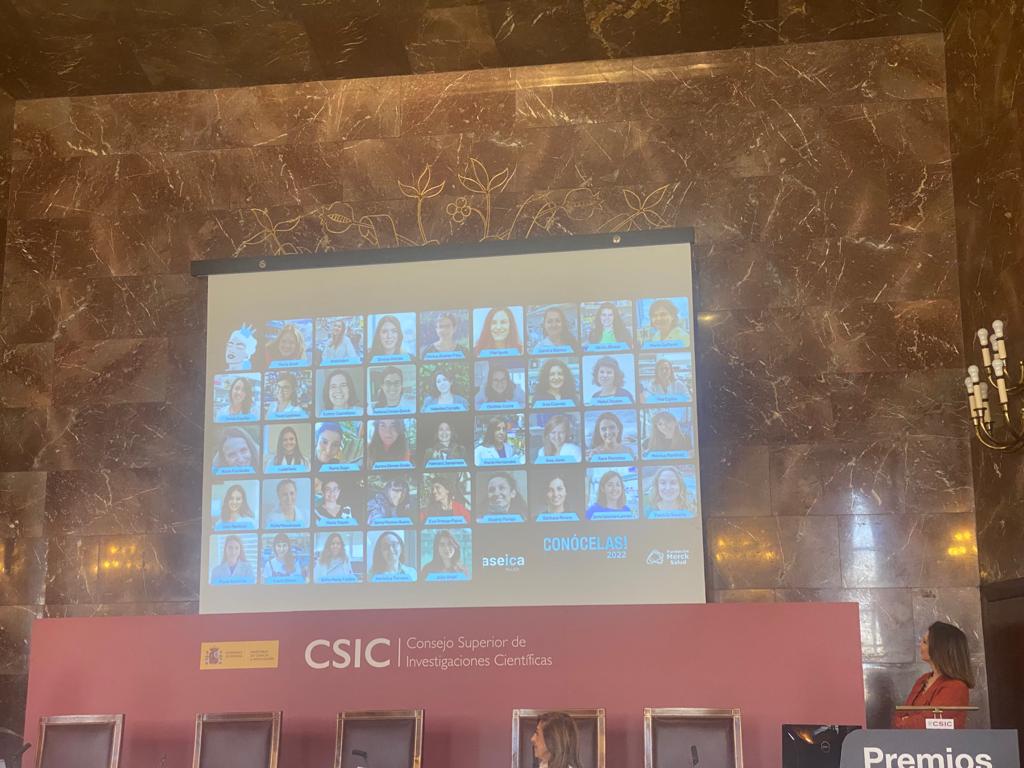 NuriaGagolopez1's tweet photo. En esta foto salimos 40 investigadoras recibiendo #PremiosCONOCELAS 2022.Pero hemos sido 235 investigadoras las que hemos participado con mucha ilusión y todas se merecen el premio. El premio es para todas chicas!! Muchas gracias a @ASEICAnews y @fundmercksalud.Muy emocionada!!😍 https://t.co/1nfBD3I53Z
