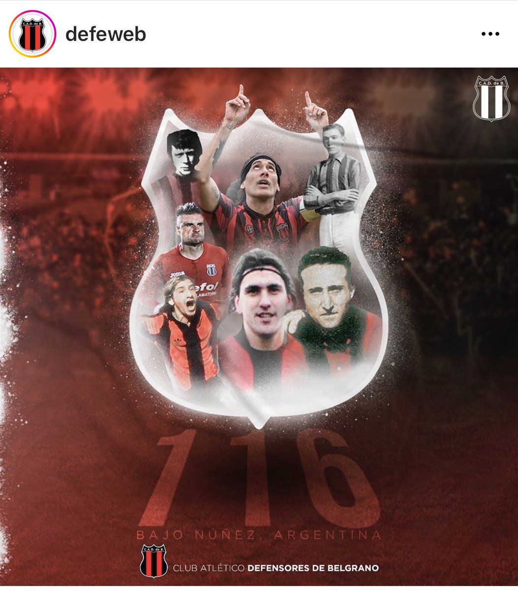 Feliz 116 aniversario al club donde fuimos, somos y seguiremos siendo felices!!!
Feliz cumple <a href="/defeweb/">Defensores de Belgrano</a> 
❤️🖤❤️🖤❤️🖤❤️🖤❤️🖤❤️
Te amo!!!