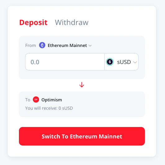 0xToit's tweet photo. You can now bridge $sUSD from L1 to L2 OP 🔴✨ https://t.co/cj6i1ZmEq8
