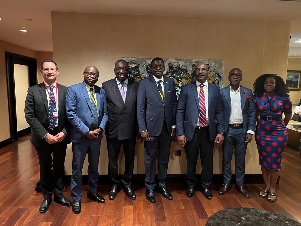 afreximbank's tweet photo. As part of #AfDBAM sideline meetings, the Afreximbank delegation led by Mr. Denys Denya, Executive VP met with the delegation from Sierra Leone led by Mr. Sheku A. F. Bangura, Deputy Minister of Finance. https://t.co/kqeHq6cqvc