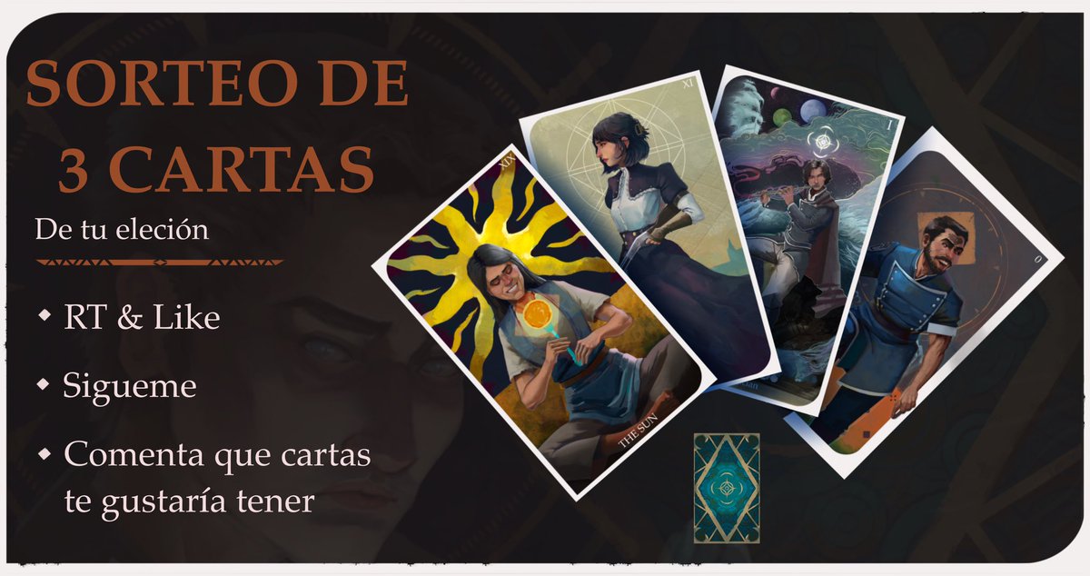 geryss2001's tweet photo. Hagamos un sorteo para celebrar que he terminado mi tarot del #cosmere 

3 personas ganarán 3 cartas impresas de su elección 
(Envio solo a España)

· Reglas 
🔸 Seguidme
🔸Like &amp; RT 
🔸 Comenta que cartas te gustaría tener

Acaba: 27 de Mayo (17:00)
Buena suerte! https://t.co/aHn0a1hHmr