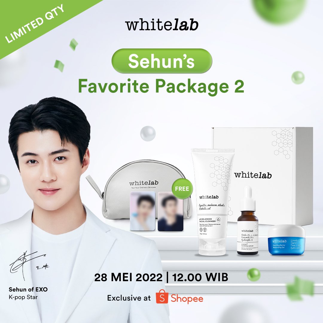 whitelab_id's tweet photo. ‼️MARK THE DATE‼️

✨SEHUN’S FAVORITE PACKAGE VOL.2✨

You’ll get:
✨pH-Balanced Facial Cleanser ✨A-Dose+ Glowing Serum ✨Cera-mug Barrier Moisturizing Gel
🎁FREE:
✨Exclusive Pouch
✨𝐒𝐞𝐡𝐮𝐧 𝐒𝐩𝐞𝐜𝐢𝐚𝐥 𝐏𝐡𝐨𝐭𝐨𝐜𝐚𝐫𝐝 (𝟐𝐩𝐜𝐬) NEW!

#WhitelabxSehun #ScientistGanteng https://t.co/AnEQUCDOG9