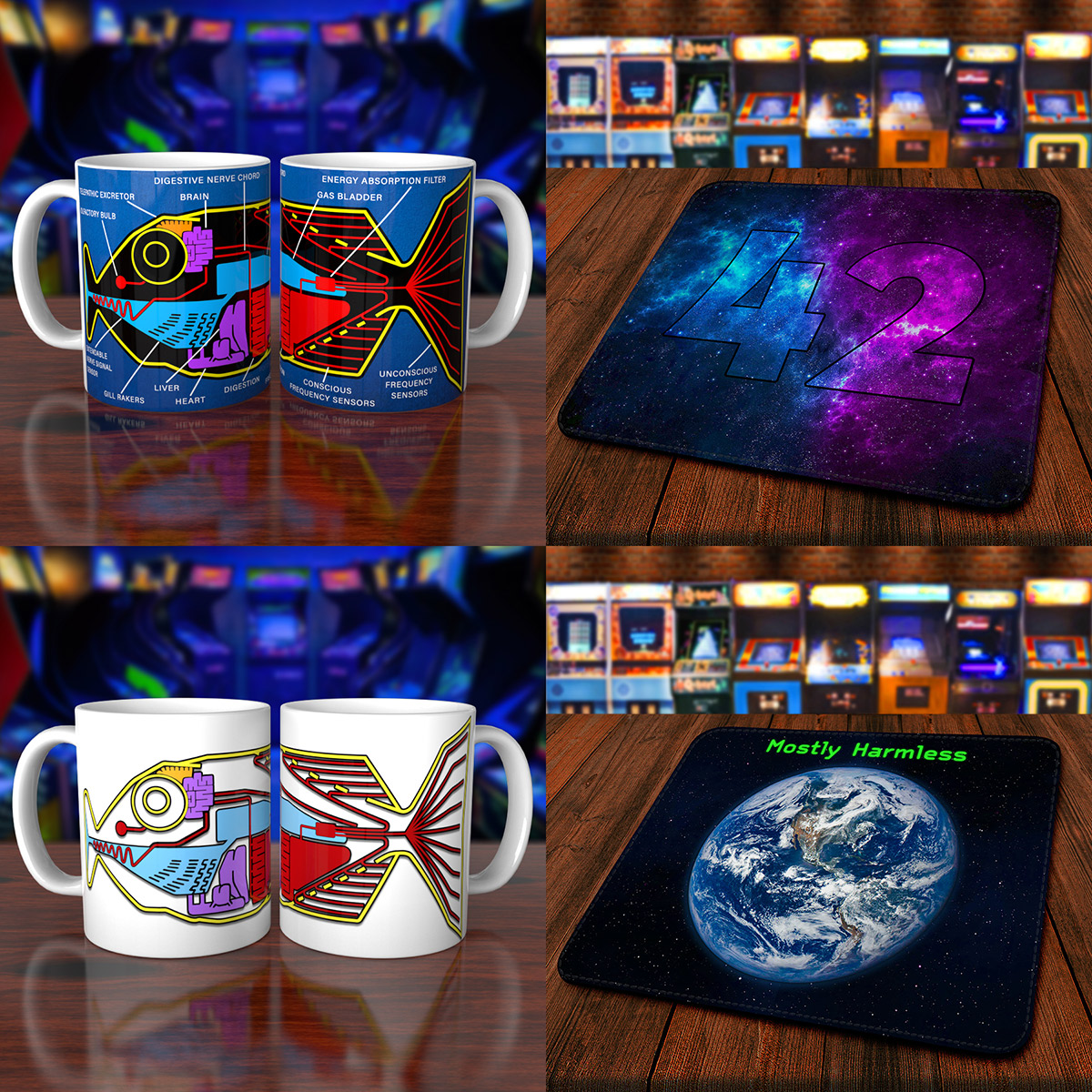 Mike - oldskoolpixels.com on X: Extremely pleased to be able to offer The  Hitchhiker's Guide To The Galaxy Babelfish mousepads and mugs with the  approval and support of the original HHGTTG graphic