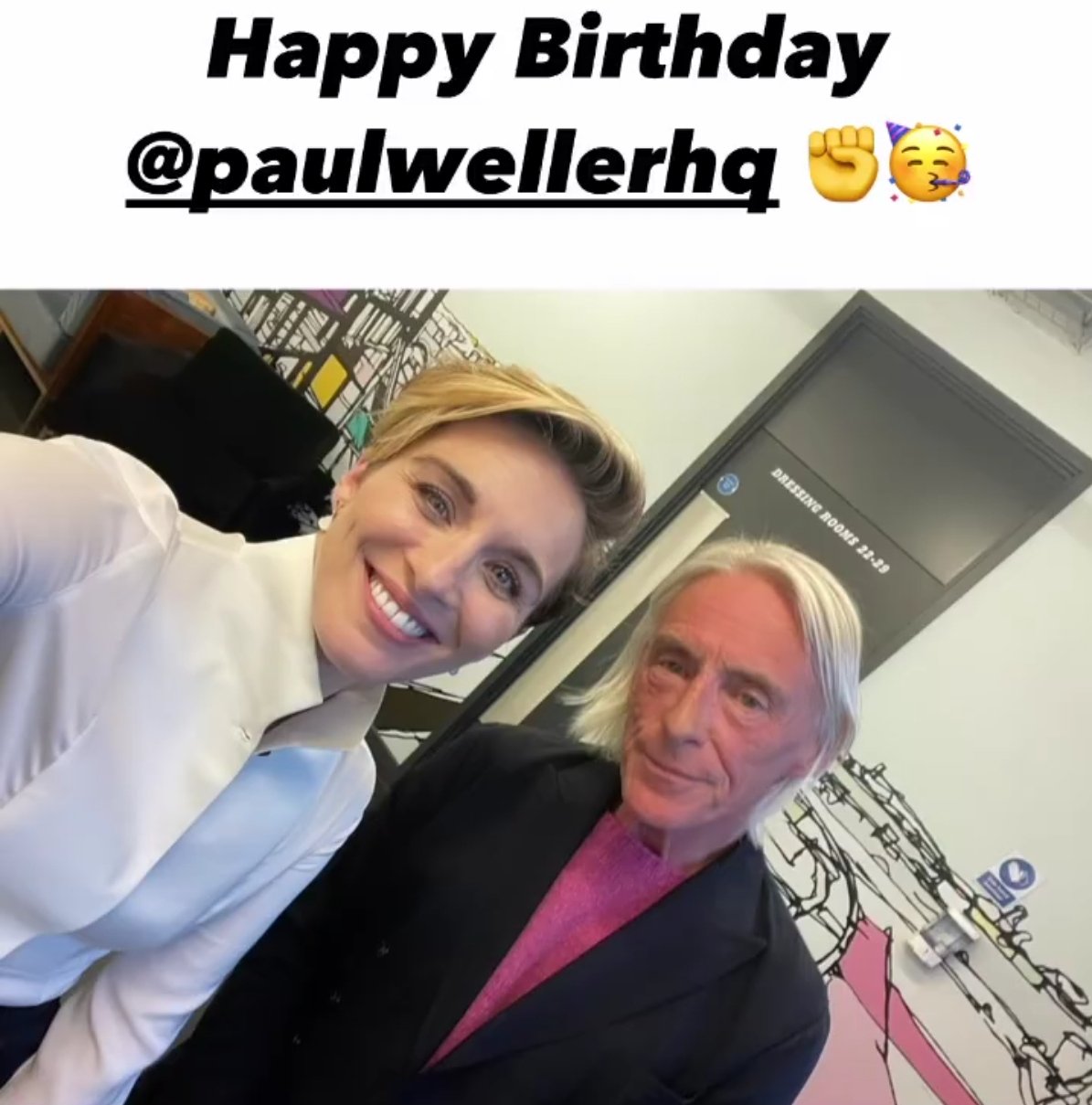 Vicky wishing Paul Weller a happy birthday via Instagram story! 