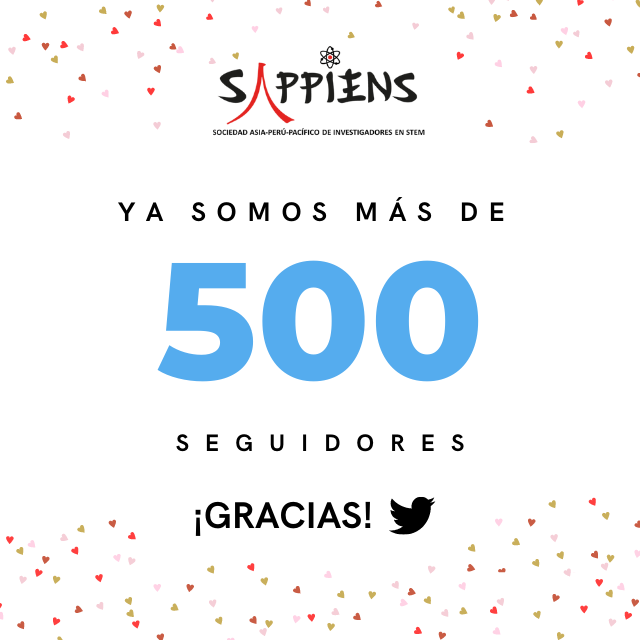 SAPPIENS_PE's tweet photo. ¡Muchas gracias a todos! Ya somos más de 500 seguidores en Twitter, seguiremos trabajando para el beneficio de nuestro país 🇵🇪🙌🙌
#SappiensTwitter #SappiensScience #SappiensPeru https://t.co/IPH6To9yka