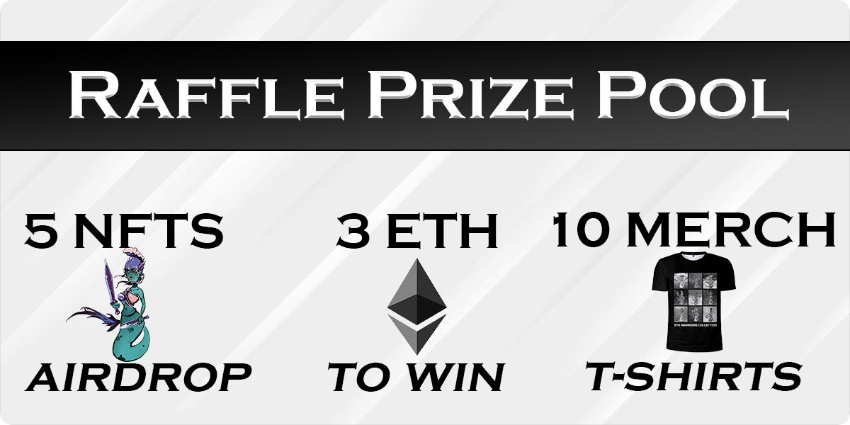 🔥Big event, Big raffle is coming⚔️
Prize pool🎁
3 ETH 
5 NFTs
10 T-shirts Merch 

⌛️BIG Warrior's raffle will take place right after our official mint⌛️

Check our Discord for more info! Stay tuned✅
discord.gg/fSUrcAFC