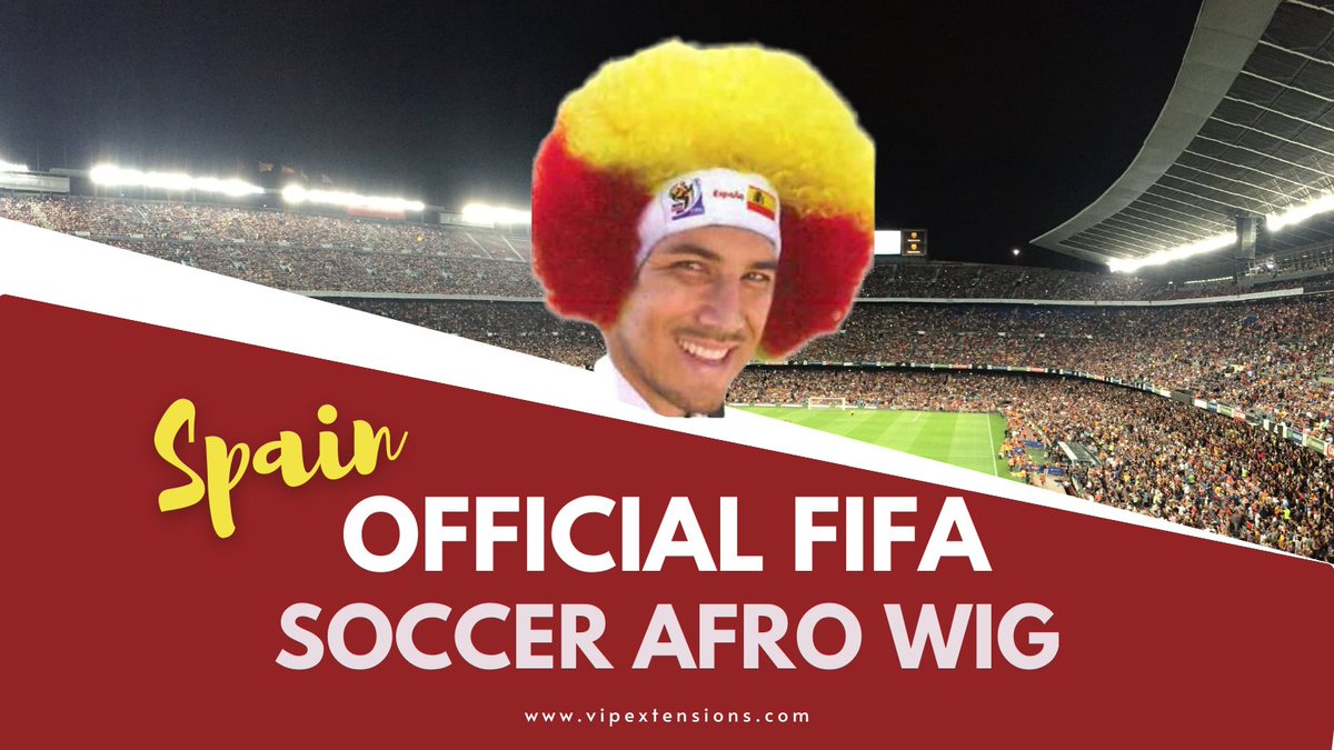 vipextensions's tweet photo. Official Fifa Soccer Afro Wig - Spain
#football #worldcup #Qatarworldcup2022 #spain2022 #footballfans #afrowigs #wigs 

Shop now... https://t.co/VYTTgMOsSs https://t.co/RHglHCnQ7q