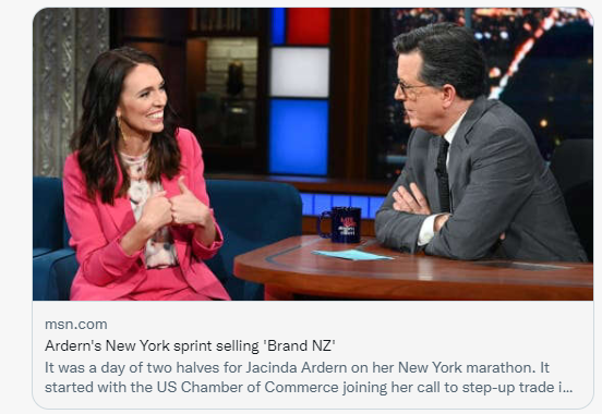 comms24_c24's tweet photo. The final stop before Kiwi "prime ministers" get kicked off the bus for failing their KPI after meeting their Blackrock bosses. #OffTheBus #Blackrock #ArrestJabcindyGoebbelsArGerm #Disciplinary #Colbert #warcriminals #Ardern_war_criminal #GENCONV https://t.co/cBODH4OUxH