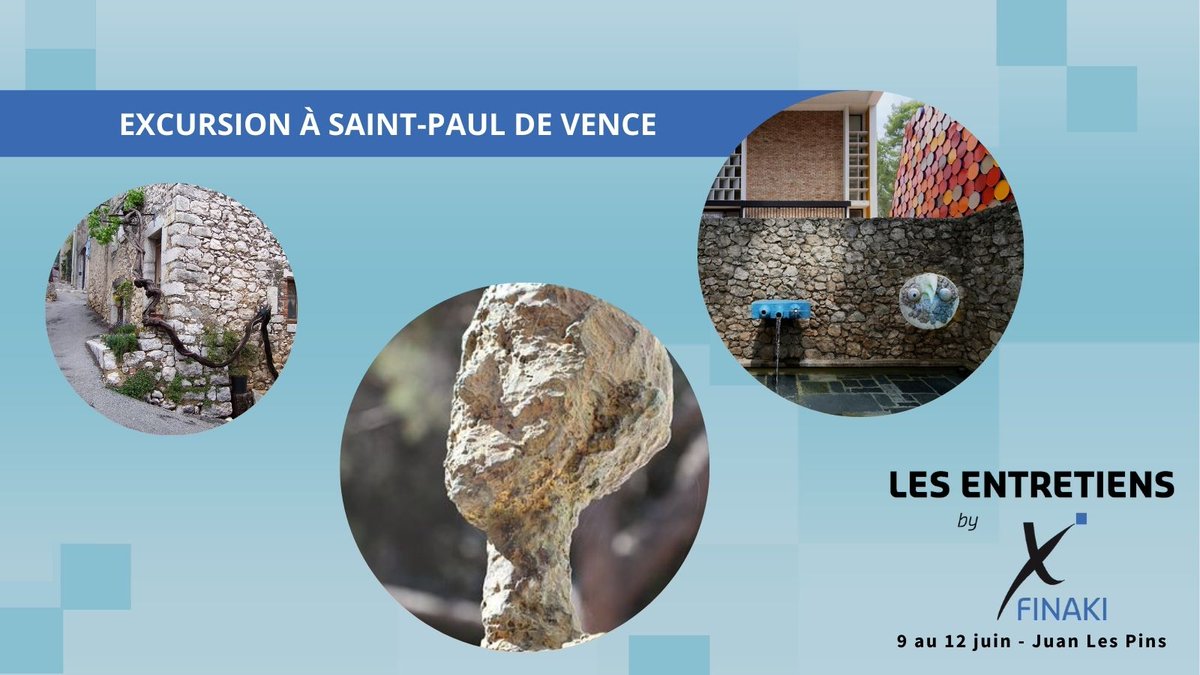 🔥 Les Entretiens Finaki c’est aussi un programme d’activités de découvertes favorisant le networking

🎨 Partez à la découverte du village de Saint Paul de Vence et contemplez le panorama d’art à la Fondation d’Art moderne Maeght

Les activités 👉 finaki.com/Les-activites