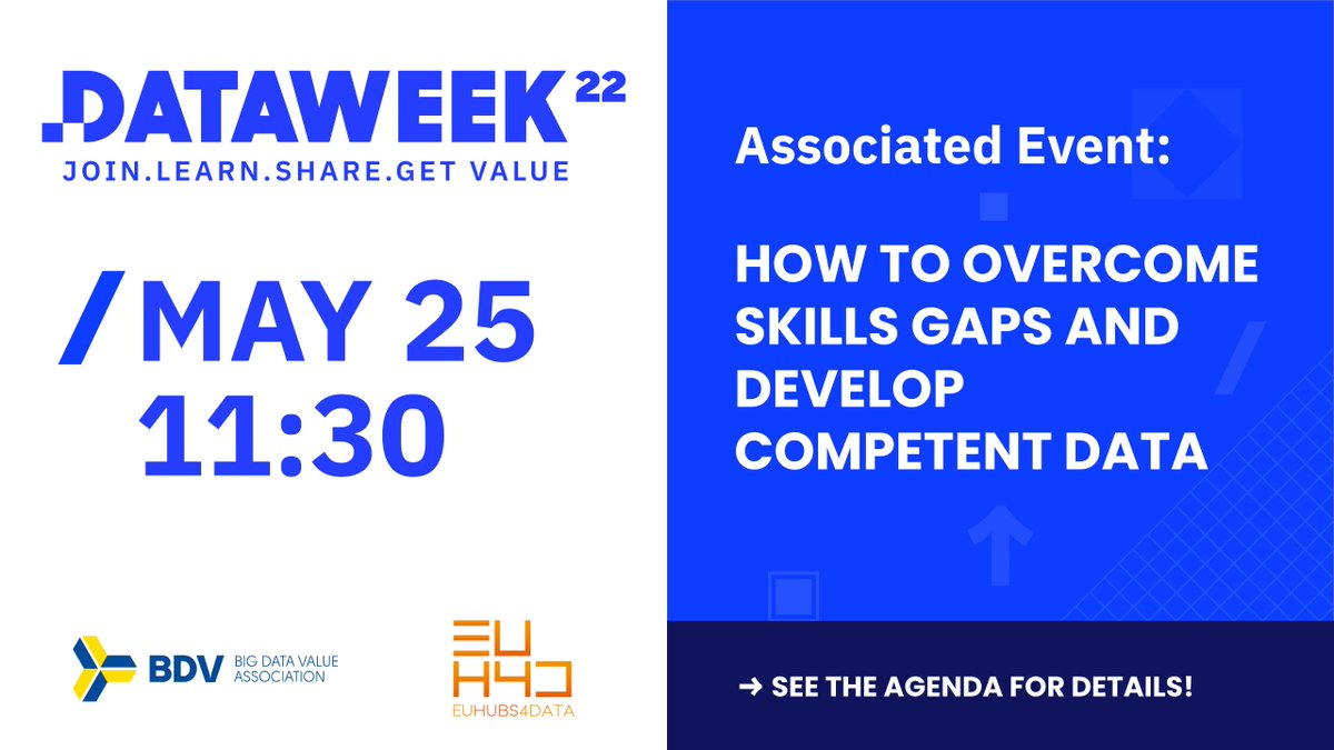 BDVA_eu's tweet photo. Today at 11:30 #DataWeek2022 🏤 associated event:

How to Overcome Skills Gaps and Develop Competent Data Professionals

More information and join here 👉https://t.co/LonnvBBth1 https://t.co/37M1xt1tpc