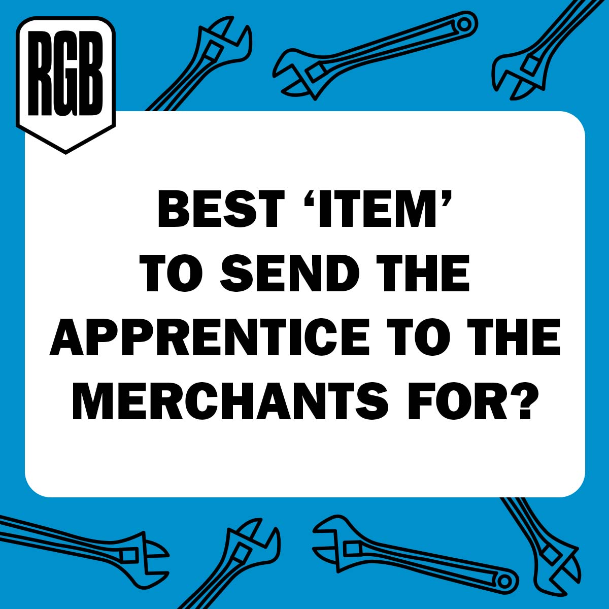 If we had a quid for every time an apprentice has asked us for a glass hammer 🤣

What's the best thing you've asked an apprentice to pick up for you?