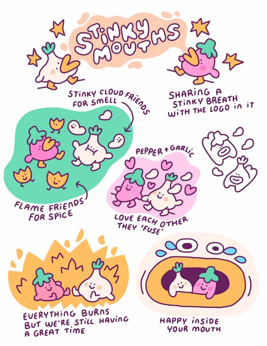 Making concepts for a cute quirky spicy garlic sauce brand 🔥 