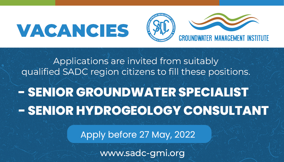 SADC-GMI has a vacancy for a Senior Groundwater Specialist, as well as an exciting vacancy for a Senior Hydrogeology Consultant🙌There is still time to apply. For more information, please visit our website: sadc-gmi.org/about-sadc-gmi… #SADCGMI #vacancy #jobalert #groundwater