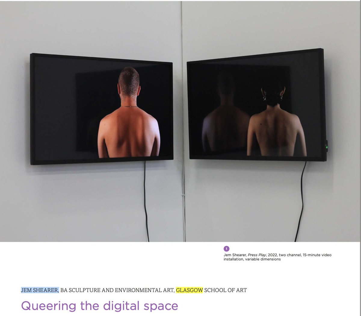 The Glasgow School of Art Media Centre (@gsofamedia) on Twitter photo For the first time <a href="/an_artnews/">an_artnews</a> has selected the featured artists for its Degree Show Guide (edited by <a href="/chrissharratt/">Chris Sharratt</a>) via an open call. <a href="/GSofA/">The Glasgow School of Art</a> Sculpture and Environmental Art student Jem Shearer is among the featured artists . Read more
issuu.com/anartistsinfo/… For the first time <a href="/an_artnews/">an_artnews</a> has selected the featured artists for its Degree Show Guide (edited by <a href="/chrissharratt/">Chris Sharratt</a>) via an open call. <a href="/GSofA/">The Glasgow School of Art</a> Sculpture and Environmental Art student Jem Shearer is among the featured artists . Read more
issuu.com/anartistsinfo/…
