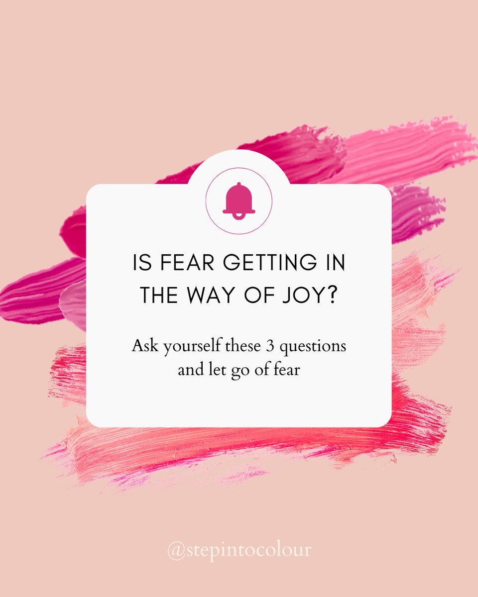 stepintocolour's tweet photo. 1. How will I feel when I do the thing *whatever the activity is you’re feeling afraid to do*
2. What benefits will that feeling give me?
3. What would I say to a friend or loved one in this situation?

Finish off by affirming “I am worthy of feeling joy and happiness” https://t.co/4GLJGob2Ns