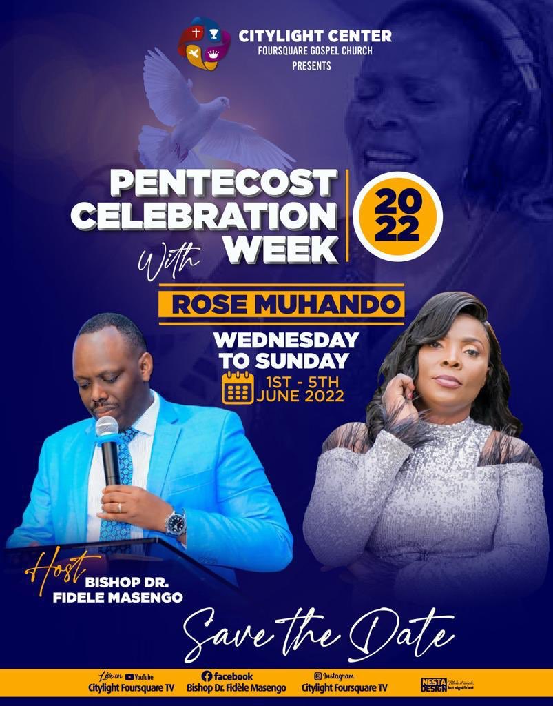 GospelTimeRw's tweet photo. Tanzania's Gospel Star Rose #Muhando is expected to attend the Foursquare Gospel Church’s “ Pentecost Celebration Week” in Kigali from 1 to 5 June.The five-day crusade will be hosted by @FideleFmasengo .Muhando was in Kigali in March this year, where she performed at this church https://t.co/Ffdo8BdusK