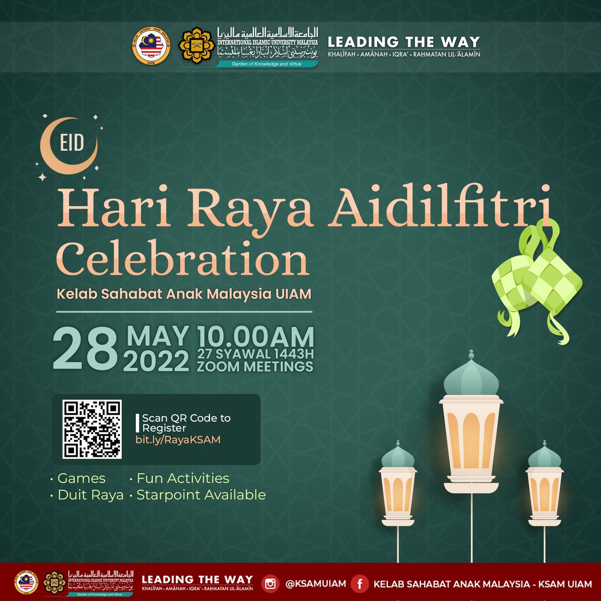 ksamuiam's tweet photo. ⚜️ YOU'RE INVITED TO: KSAM EID CELEBRATION ⚜️

Assalamualaikum w.b.t Happy Eid Mubarak! 🌙✨

🎉We are glad to tell you that you're invited to join us in our Eid Mubarak with Kelab Sahabat Anak Malaysia (KSAM) celebration. https://t.co/u0TjcU8rQf