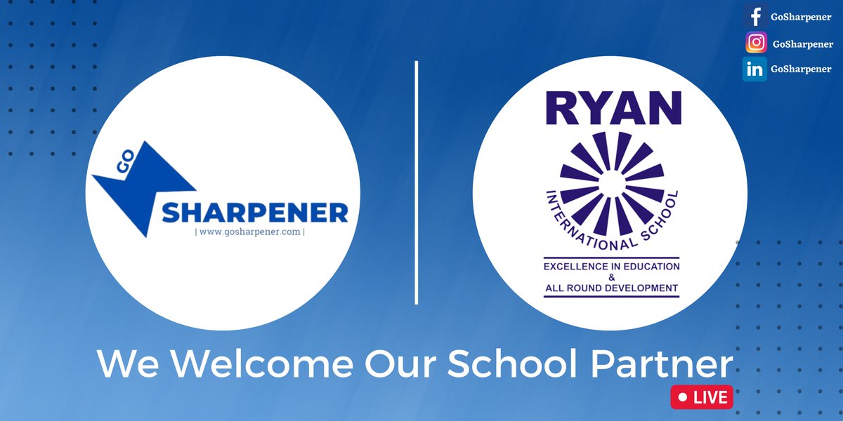 GoSharpener's tweet photo. We are thrilled to announce, Ryan International School, (Rohini) as the newest School Partner to be onboarded on our new-age youth network.
Let’s shape the world together.
#ryaninternational #gosharpener https://t.co/UVs2kQMTfh