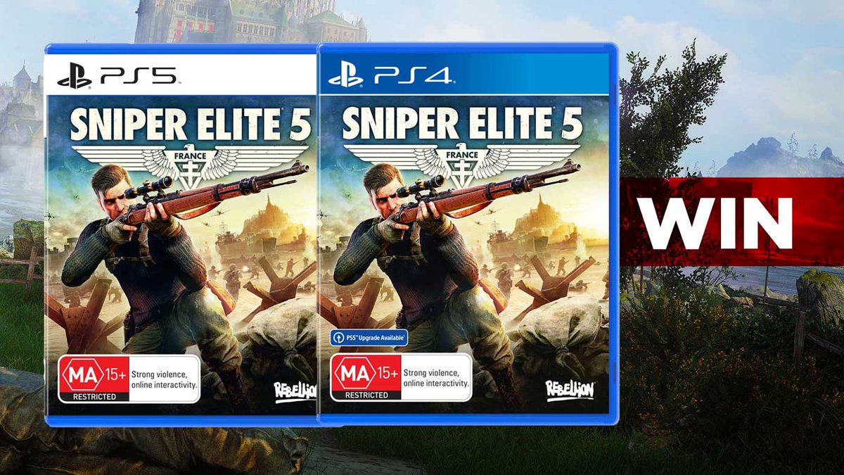 PressStartAU's tweet photo. WIN: Sniper Elite 5 On PS5/PS4 https://t.co/06znbFmblV https://t.co/qNXnne6Ze6