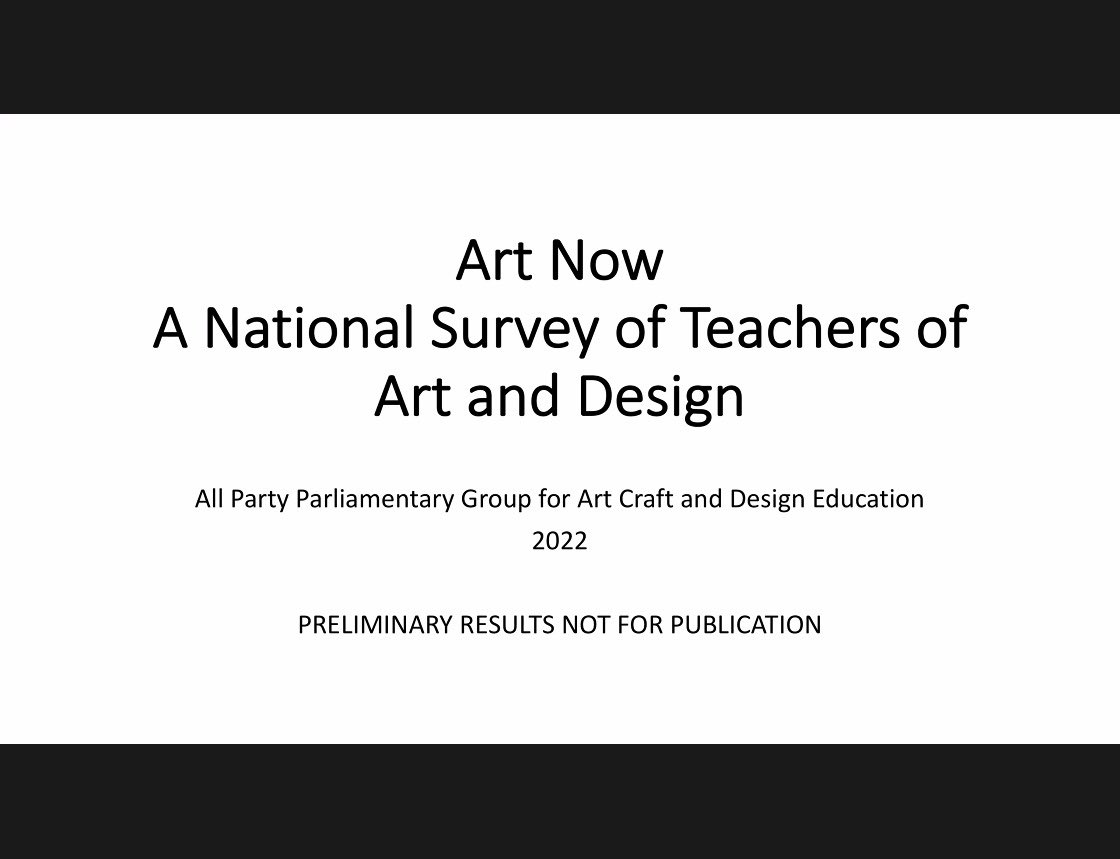 Great to hear about ydays special Art, Craft &amp; Design in Education APPG where the findings of the ART NOW report &amp; survey of art teachers was discussed, giving a comprehensive view on the state of art education &amp; the recommendations to preserve the right to art education for all.