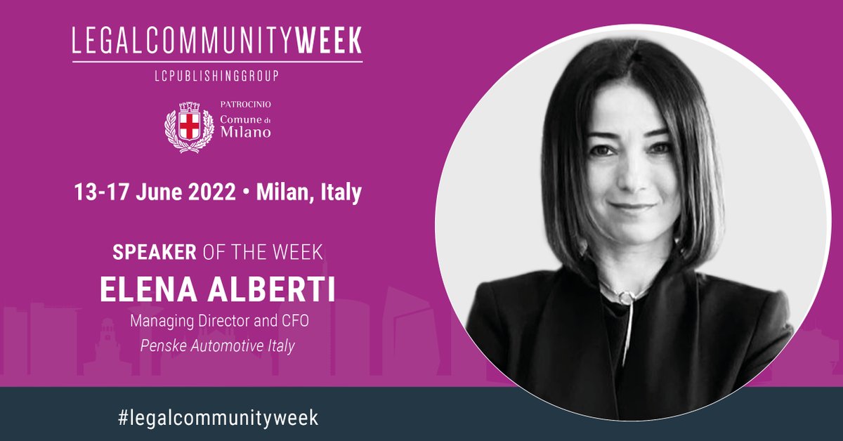 LCWeek's tweet image. June 14 | 09:15 – 13:00 | Hotel Principe di Savoia, Piazza della Repubblica 17, Milan

Elena Alberti, Managing Director and CFO of Penske Automotive Italy, speaker at the Week.

#legalcommunityweek