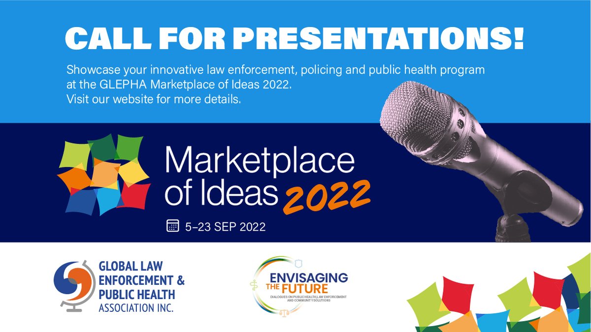 Call for presentations!

Do you have an innovative law enforcement/policing and public health program, partnership or collaboration to present?

#mentalhealth #violenceprevention #pandemics #harmreduction #indigenouscommunities #neurodisability 

buff.ly/38yLwED #MOI2022