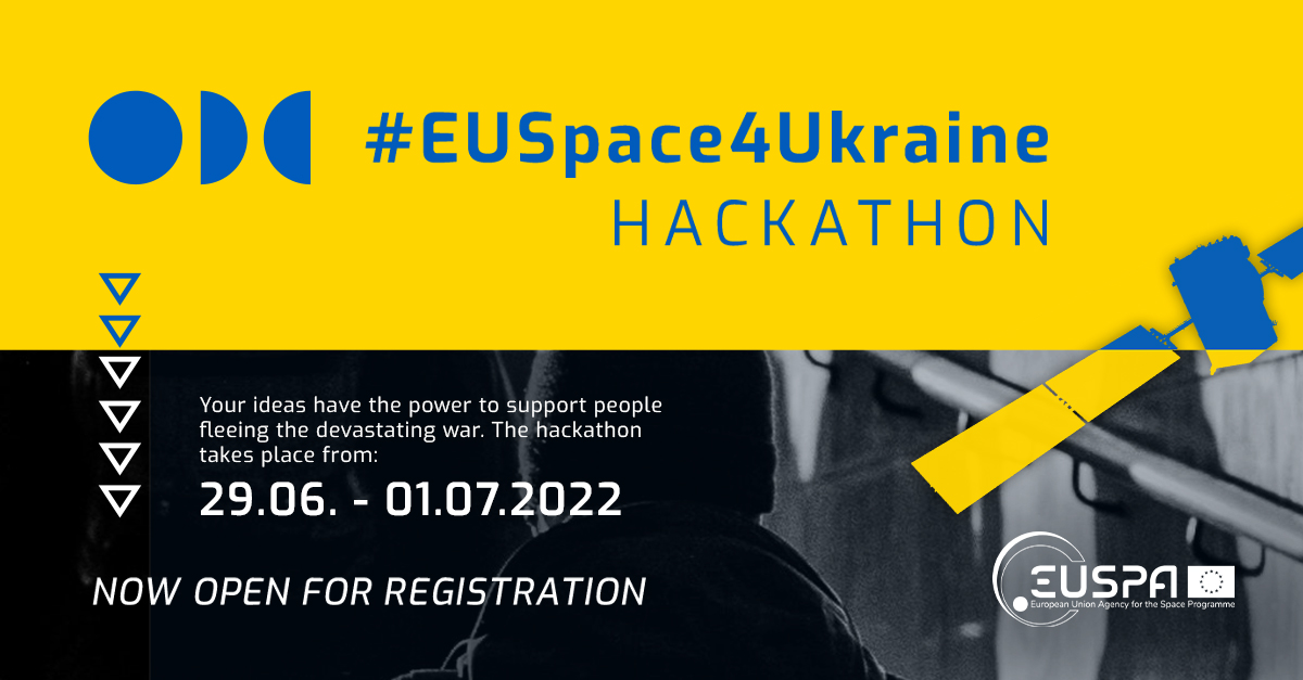 📅On 29 June - 1 July we'll hold the 🛰️🇺🇦#EUSpace4Ukraine Hackathon, focused on developing solutions that leverage #EUSpace data &amp; services to support those providing humanitarian help.

Bring your ideas to a good cause, register here 👇
euspa.europa.eu/EUSpace4Ukraine