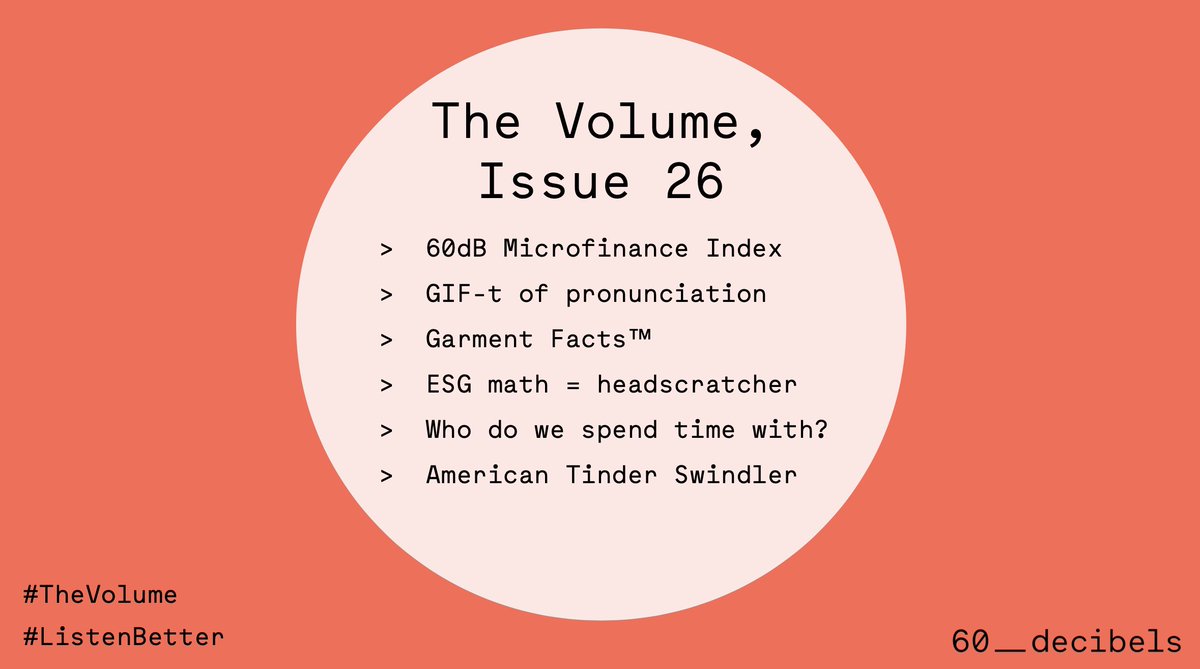 60_decibels's tweet photo. The 26th issue of #TheVolume is out this week, our monthly collection of things worth reading. Featuring the GIF-t of pronunciation, nutritional facts for garments, the American Tinder Swindler, and much more. 

Get it here: https://t.co/rsdVLqv0T5 https://t.co/ylh760Jr9S