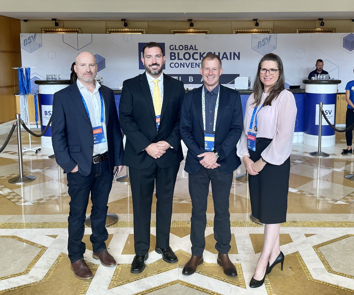 Centbee's tweet photo. The winners of the @BitcoinAssn and @Centbee Win a Trip to Dubai for @BlockchainConv met our team in Dubai today! Congratulations to Maricar, Daniel, Roland and Allyn! #GBC22 https://t.co/yVPxJexno9