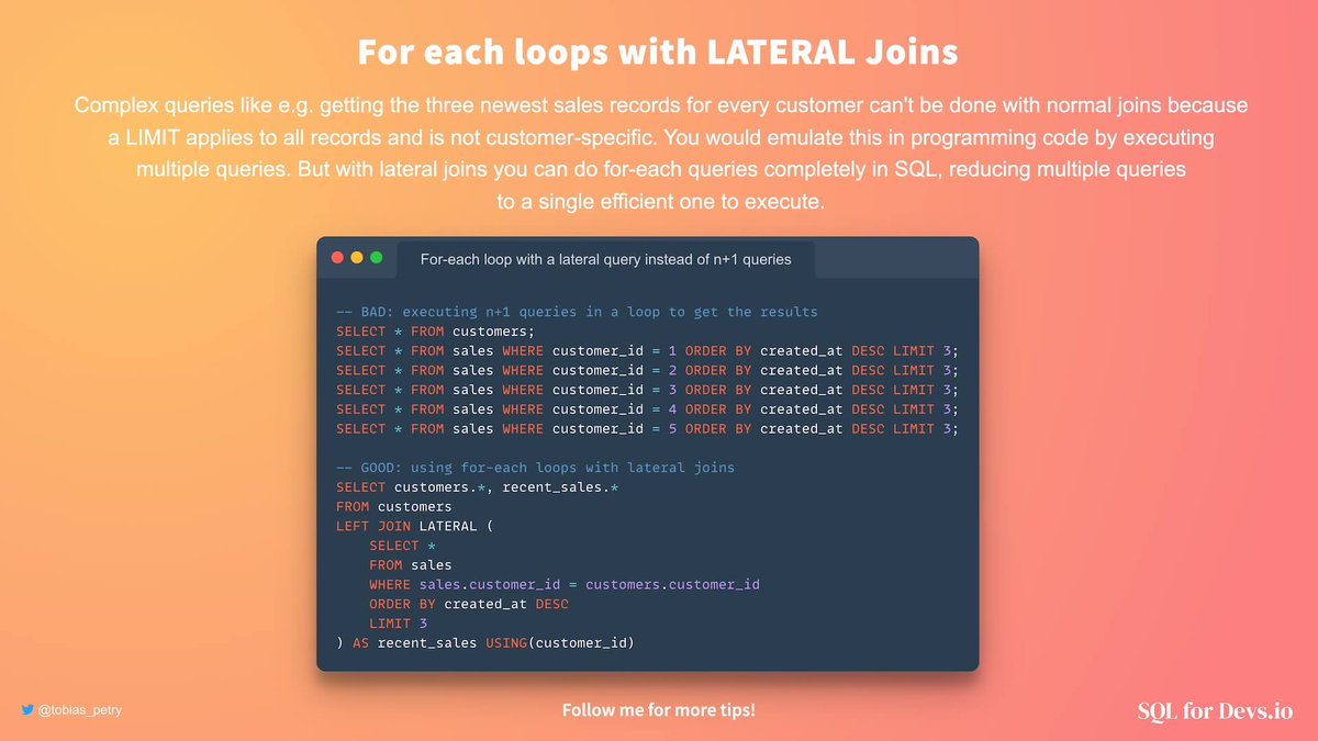 You can avoid many n+1 issues by using lateral joins in MySQL