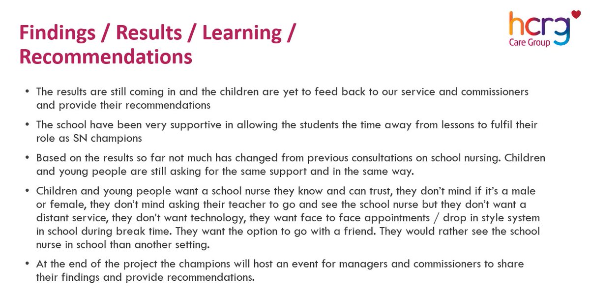ashcapel's tweet photo. We've heard from one of our School Nurses in Essex @HCRGCareGroup who recruited students to become School Nurse Champions - giving young people a voice in how the service is delivered. Time spent evaluating and improving the service builds their portfolio
#DeliveringtheDifference https://t.co/PtBtOJEBgo