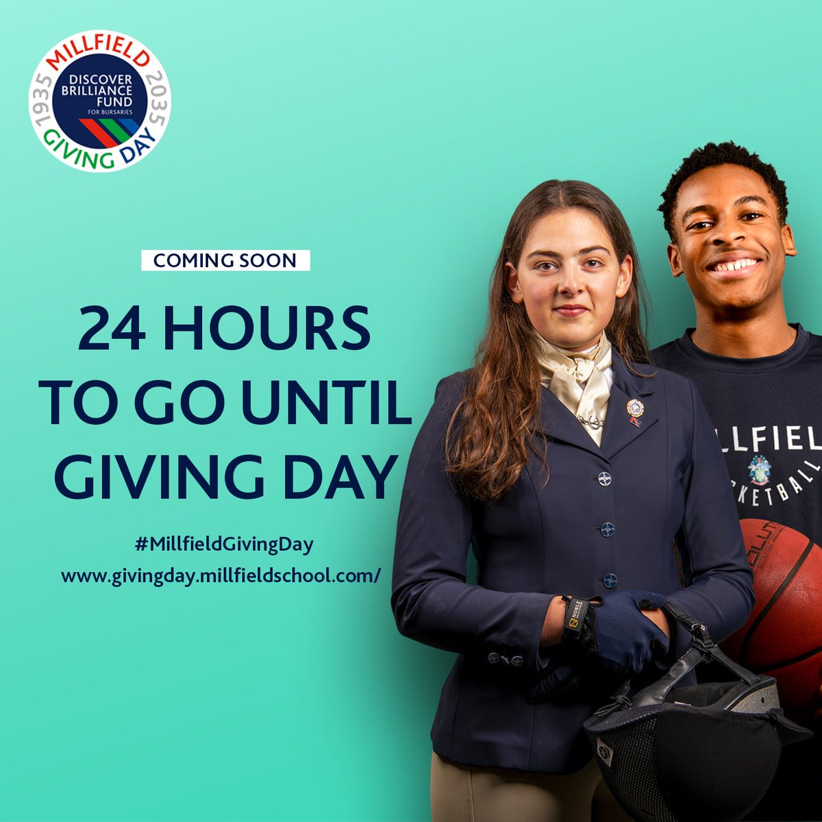 🎉24 hours to go until Millfield’s Giving Day! 

🙌We are so excited that in less than 24 hours Giving Day will be live!

⏰We will be starting at 10:30am tomorrow!

✨Get involved: givingday.millfieldschool.com 

#MillfieldGivingDay
