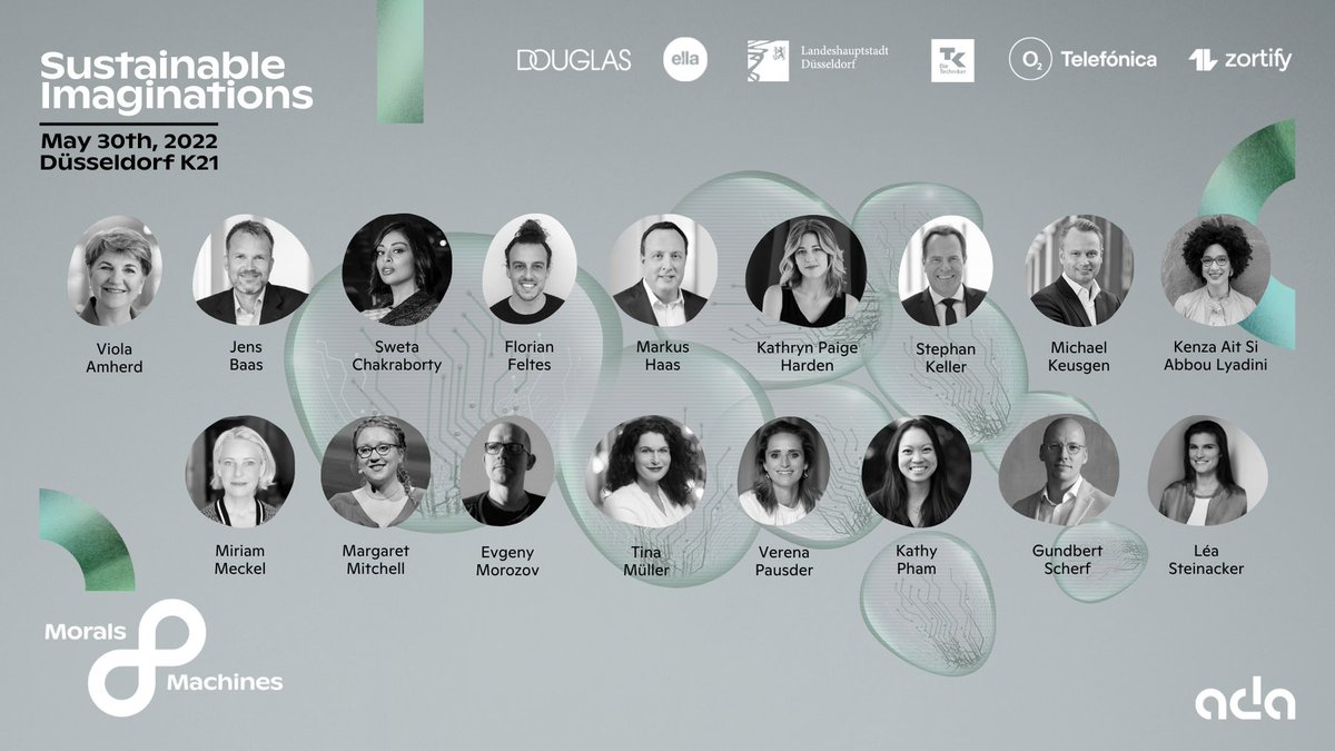 join_ada's tweet photo. We proudly present the lineup of this year’s #MoralsMachines conference on May 30th. 🤖💚
Together with these leading experts, outstanding guests and inspiring speakers we’ll discuss how the future might look like if we find a way to design sustainable, accountable technology. https://t.co/oSjQHghGiN