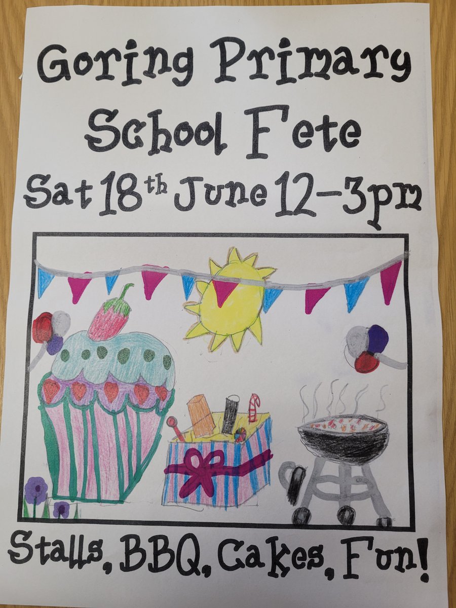 Congratulations to Emma and Isabella for their winning fete poster designs. Thank you to Reeds Art and Framing for displaying and framing the winning entries.  Come and enjoy the fete celebrations on Saturday 18th June 12.00-3.00pm.