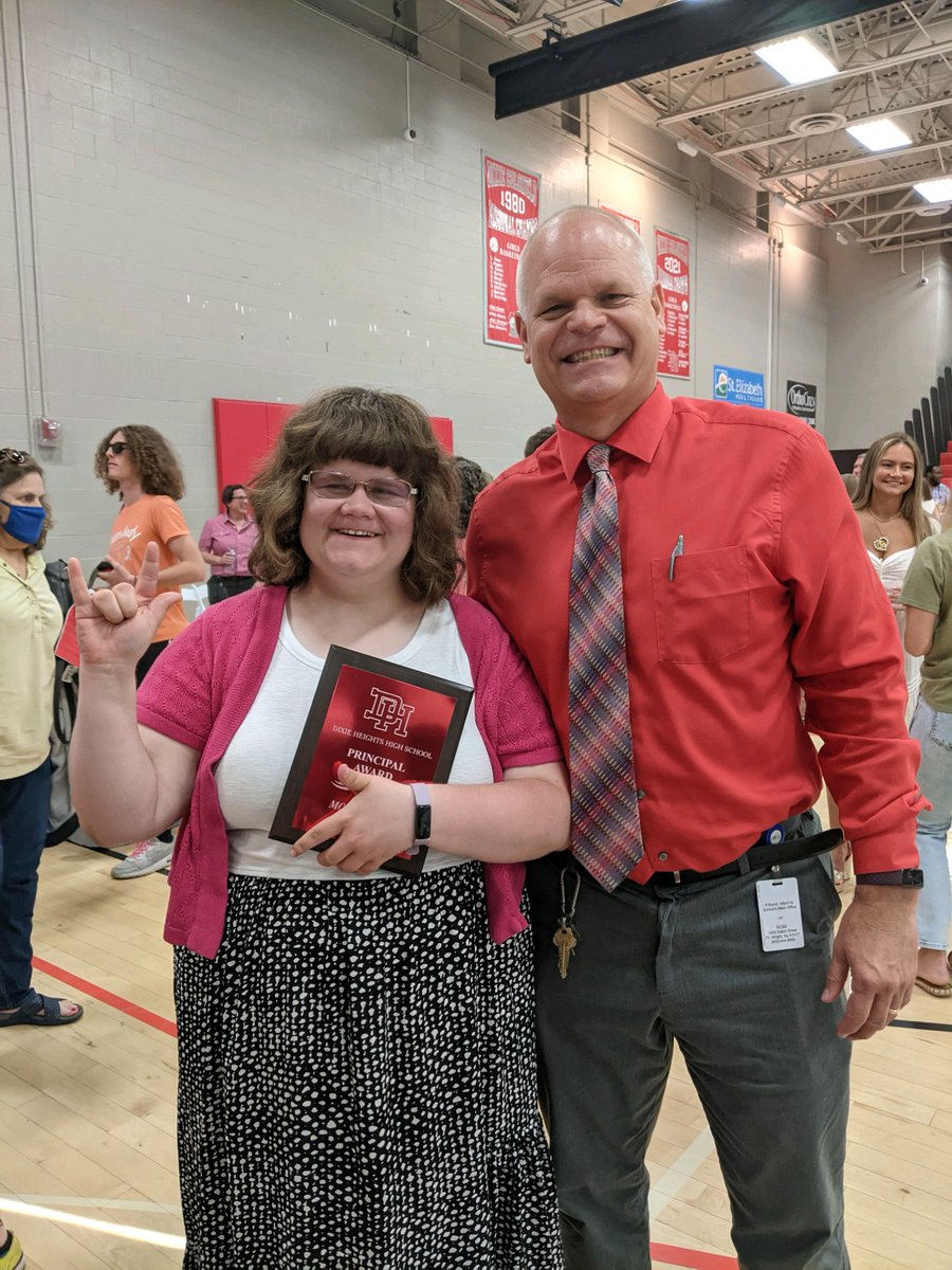 It was my honor to give Molly one of my Principal awards last night. She has an incredible attitude and is actively involved at Dixie! #ColonelPride #ownyoureducation #GreatDayAtDixie #Purpose