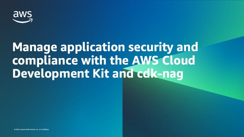 Manage application security and compliance with the AWS Cloud Development Kit and cdk-nag dlvr.it/SR1tJ8