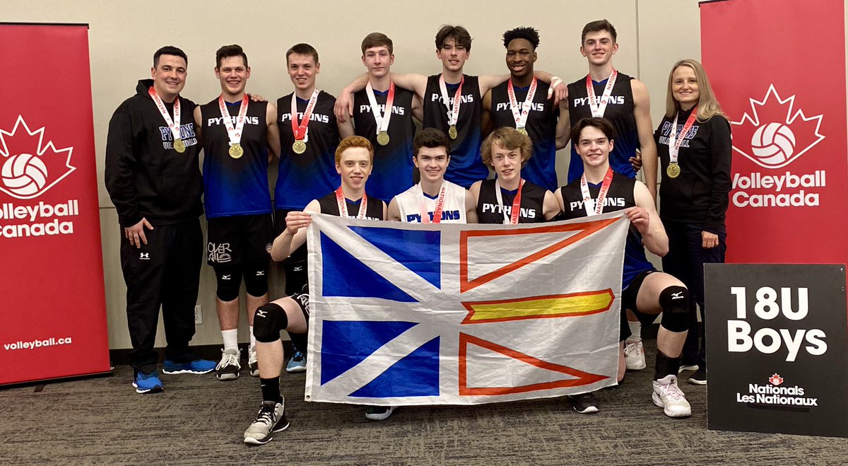 Pythons are U18 Male Division 2 Tier 1 Volleyball National Champions! The guys are the first team from NL to ever win a U18 Division 2 tier 1 title. They will not allow an NL team in division 1 for U18 age until this was done and the guys did it! They went 9-0 in the tournament!
