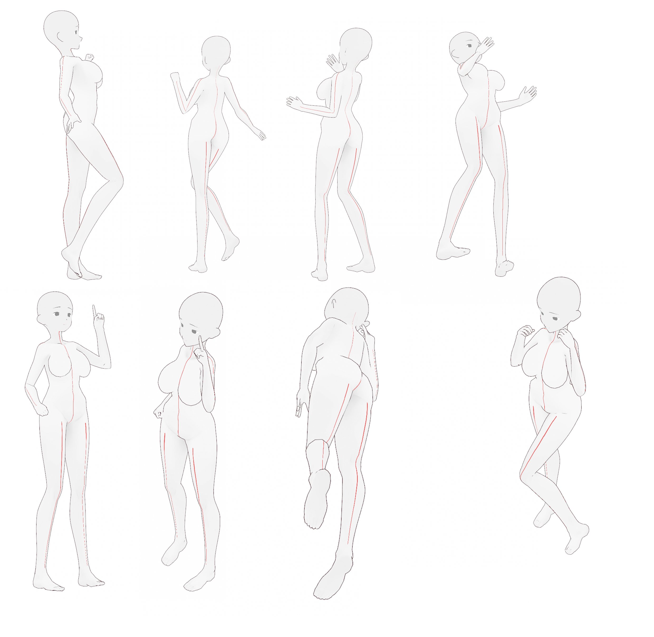 トレス素材ポーズ集 Illust Pose Twitter