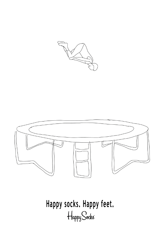 LBcreatives423's tweet photo. Happy socks was the next to win our poll! Trying not to break out back and scamp was certainly a challenge! Risky we know, but it's worth it. Here is our result ... #happysocks #brief #trampoline #creatives https://t.co/DpfGNnJPNj