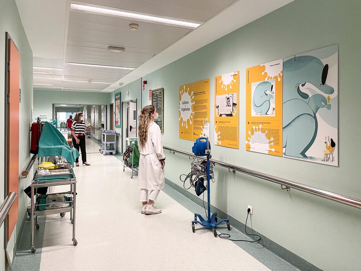 CulturaEnVena_'s tweet photo. La expo #CulturaDeUrgencias ya está en el #HospitalMiguelServet de Zaragoza, con obras de jóvenes artistas europeos del concurso que lanzamos en 2020 para inyectar arte en hospitales👇🏼@GobAragon https://t.co/rBRWaYR9g6