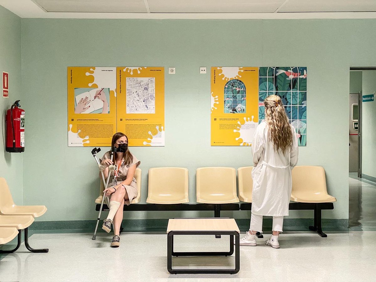CulturaEnVena_'s tweet photo. La expo #CulturaDeUrgencias ya está en el #HospitalMiguelServet de Zaragoza, con obras de jóvenes artistas europeos del concurso que lanzamos en 2020 para inyectar arte en hospitales👇🏼@GobAragon https://t.co/rBRWaYR9g6