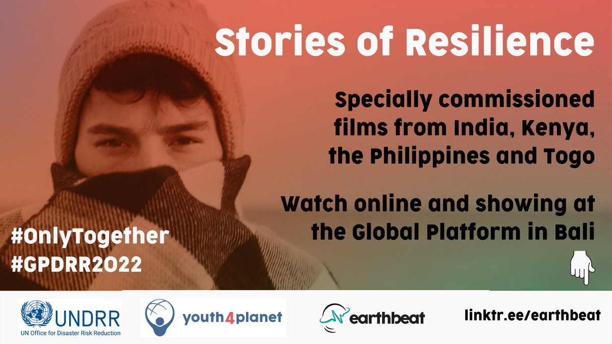 OneEarthBeat's tweet image. From 62 submitted Stories of Resilience Earthbeat commissioned 6 films about communities reducing risk from disasters: watch the films &amp;amp; discover the projects, online and showcased at the GP in Bali #oneearthbeat #RiskToResilience #GPDRR2022 #ClimateAction buff.ly/3sY8dsZ
