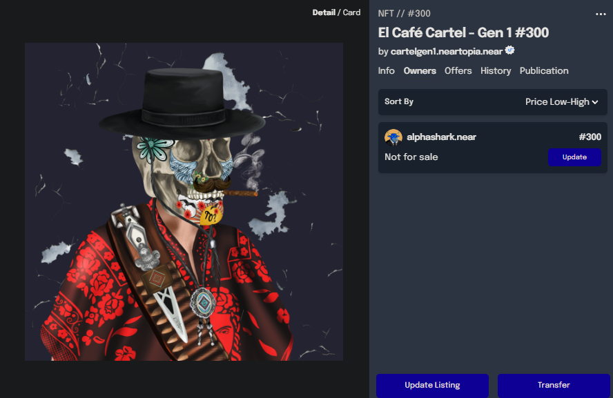 _alphashark_'s tweet photo. #NewProfilePicture #PFP
Guess who is with you guys @ElCafeCartel  El Café Cartel - Gen 1 #300  #NEARnft #NEARProtocol #nftcollectors #paras #cryptoart #FreeNFT #NFTdrops #NFTgiveways #nftask #NEAR #NFTartists https://t.co/UnVa8gFlVF