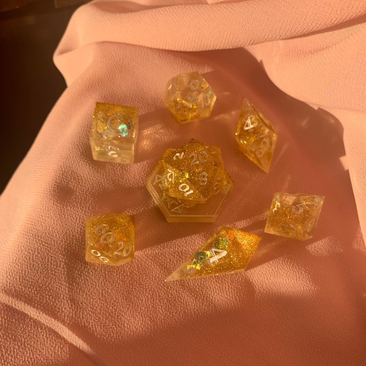 NorthArcana's tweet photo. It's SHOP UPDATE DAY! Which set catches your eye? #dice #diceset #handmadedice #dnddice #dnd #ttrpg #ttrpgcommunity #dicemaker https://t.co/M9pCEzPsw4
