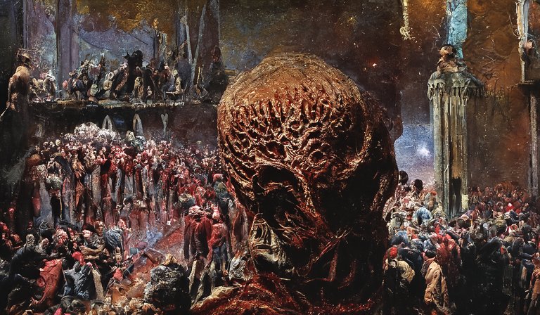 DoomdayRomantic's tweet photo. Gather before your false prophet

Made with @get_starryai

#alien #falseidols #aliengod #AiArtwork #digitalart #starryai https://t.co/pWUS7s6laG