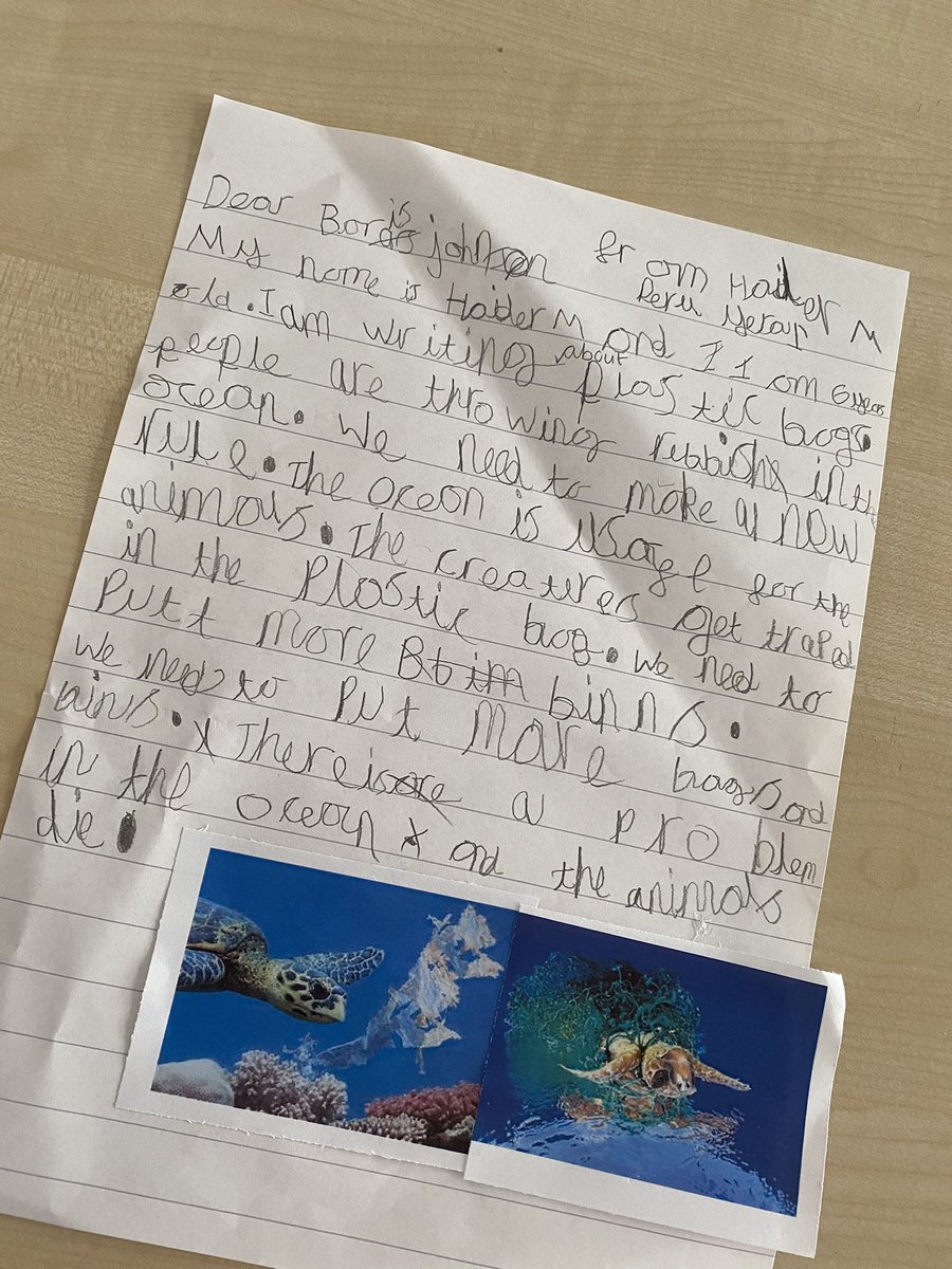 NatashaMrsSmith's tweet photo. #savetheplanet #savetheocean @GreenpeaceUK @kidssaveocean 

We have been writing letters to try and make a change to ocean pollution 🌏 🐟🐠🌊🐡🐙 https://t.co/3q7CTehZCe