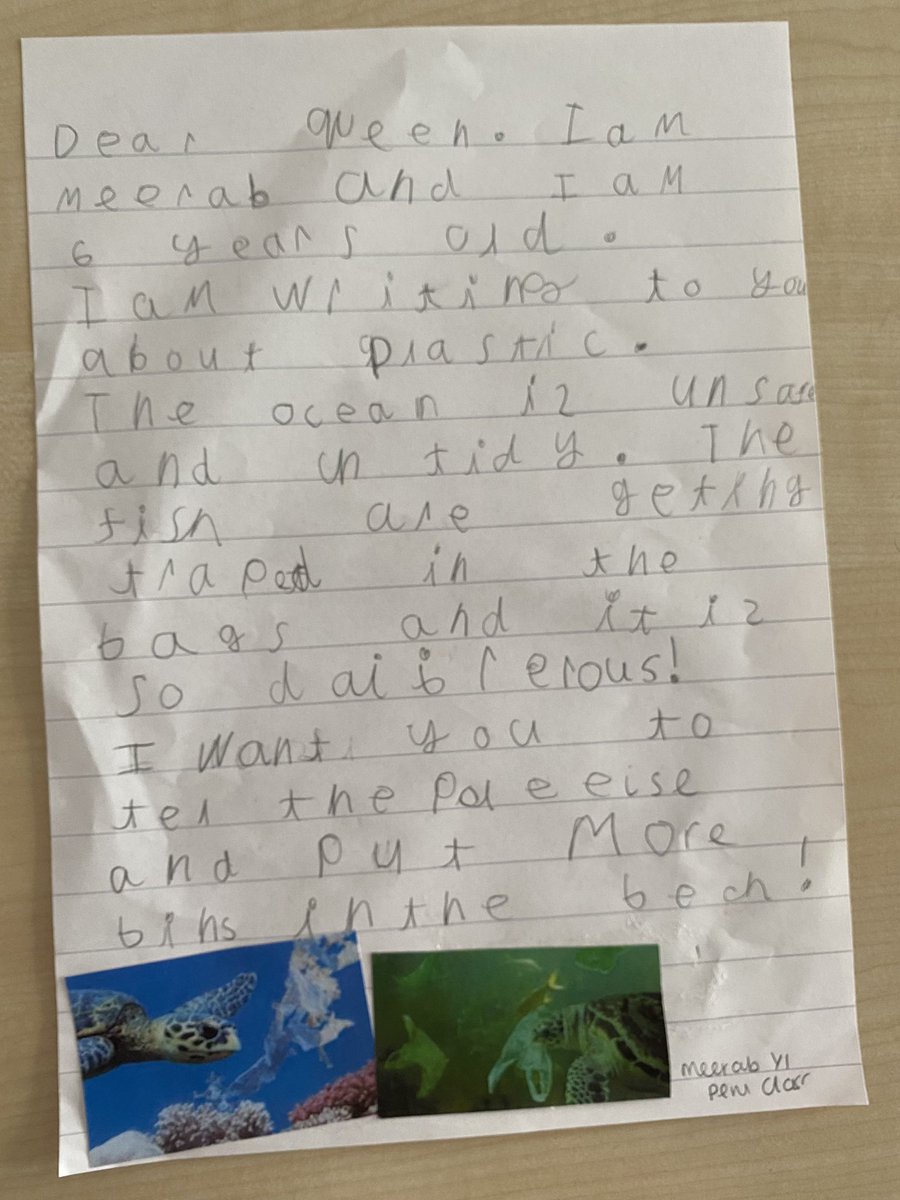 #savetheplanet #savetheocean <a href="/GreenpeaceUK/">Greenpeace UK</a> <a href="/kidssaveocean/">Kids Save Ocean</a> 

We have been writing letters to try and make a change to ocean pollution 🌏 🐟🐠🌊🐡🐙